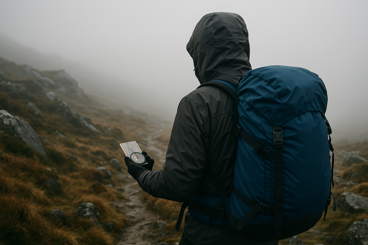 person holding a compass
